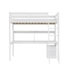 Lit Mezzanine 140x190cm blanc SALA avec Bureau et commode incl. Sommier et échelle>Bb Loisir Discount