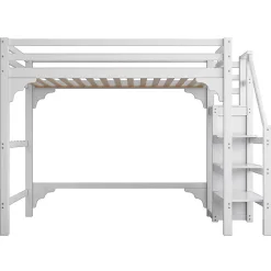 Lit Mezzanine 140X200Cm Escalier Armoire Blanc>Blackcolors Online
