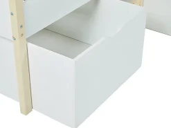 Lit mi-hauteur SISSY - 2 tiroirs - 90 x 190 cm - Blanc et chêne><noscript><img width=