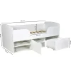 Weber Industries Lit mi-hauteur 90x190 cm ELIO avec sommier et rangements / Blanc*Enfant Lit Enfant