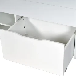 Weber Industries Lit mi-hauteur 90x190 cm ELIO avec sommier et rangements / Blanc*Enfant Lit Enfant