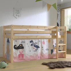 Lit Mi-Hauteur 90x200 sommier inclus housse Fairy Vipack Pino Bois>Petits-Meubles Best
