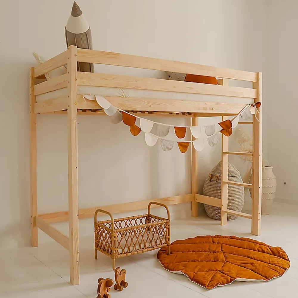 Petits-Meubles Lit mi-hauteur 90x190 sommier inclus Anaëlle Bois*Enfant Lit Enfant