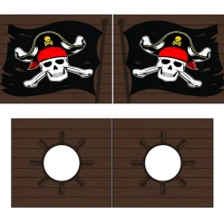 Petits-Meubles Lit Mi-Hauteur 90x200 sommier inclus housse Pirate Vipack Pino Blanc*Enfant Lit Enfant