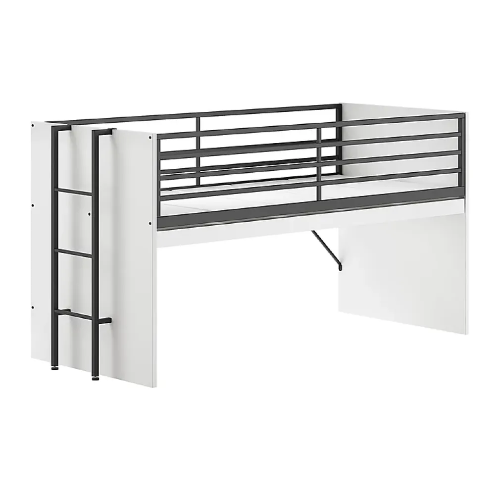 Petits-Meubles Lit mi-hauteur 90x200 sommier inclus Vipack Sam Blanc*Enfant Lit Enfant