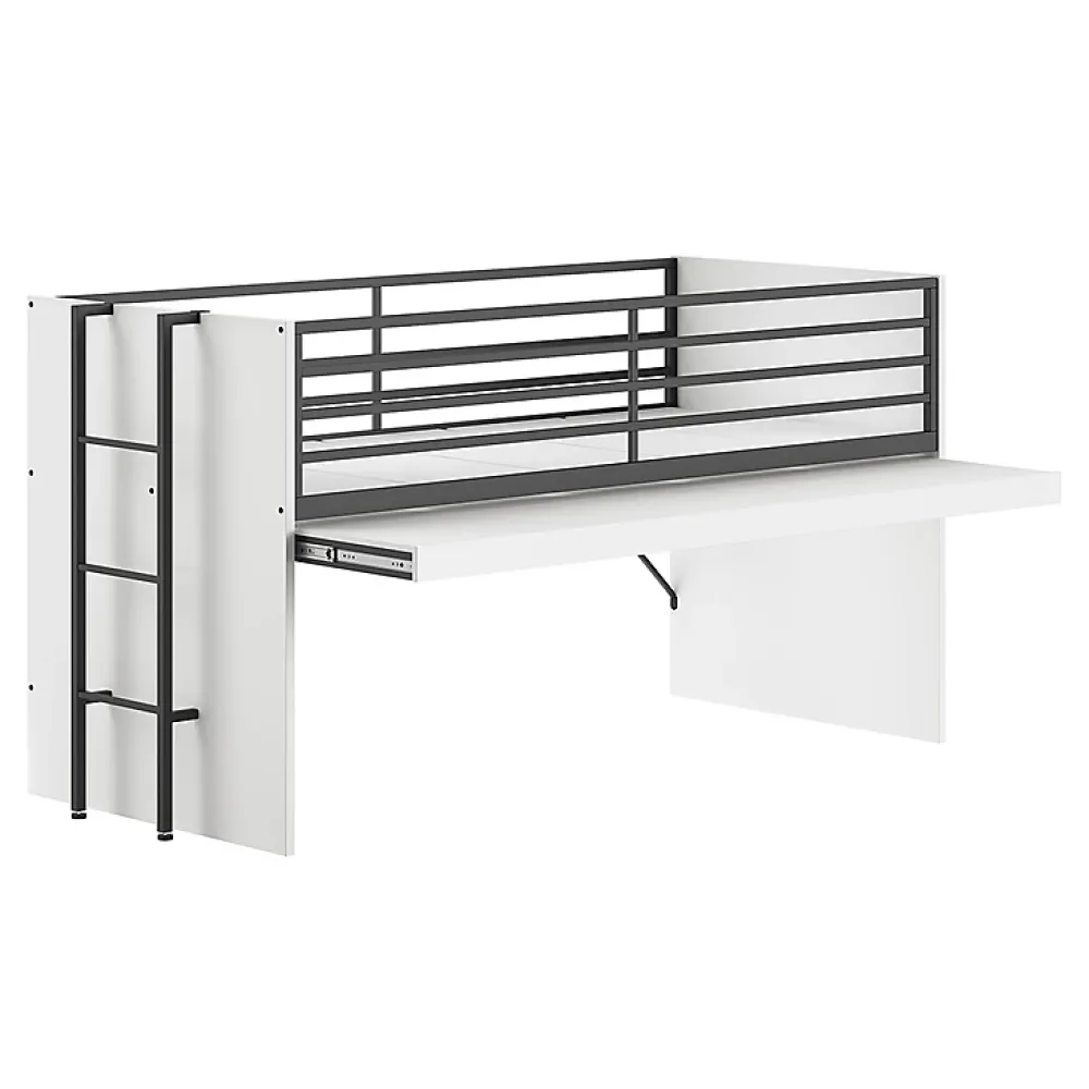 Petits-Meubles Lit mi-hauteur 90x200 sommier inclus Vipack Sam Blanc*Enfant Lit Enfant