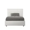 Lit Mika en simili cuir blanc avec sommier capitonné 120x210>Ityhome Clearance