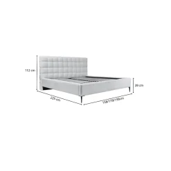 Meublorama Lit MILLIO Gris anthracite 140x200 cm Tissu chenille bouclé Sommier inclus Confort hôtel 5 étoiles* Lit Double