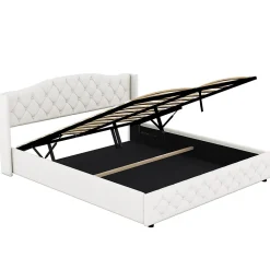 Fortuna lai Lit multifonction 180x200cm avec stockage hydraulique, Beige*Enfant Lit Enfant
