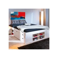 Paris Prix Lit Multi-Rangements "Clark" 140x200cm Blanc* Lit Double