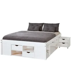 Paris Prix Lit Multi-Rangements "Clark" 140x200cm Blanc* Lit Double