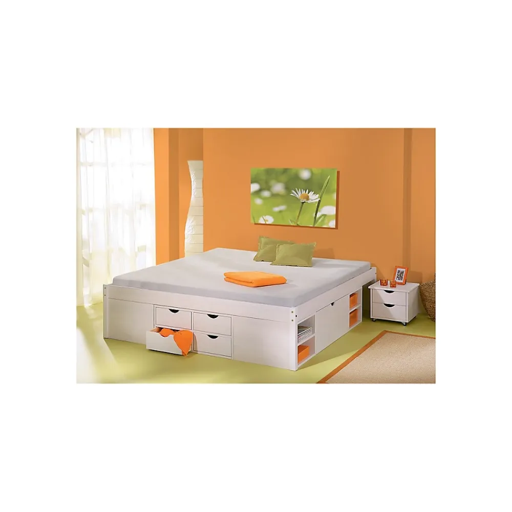 Paris Prix Lit Multi-Rangements "Clark" 140x200cm Blanc* Lit Double