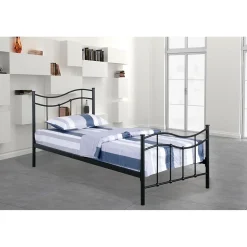 Lit ODETTE 90x190 cm Structure en métal Sommier inclus Style authentique>Meublorama Hot