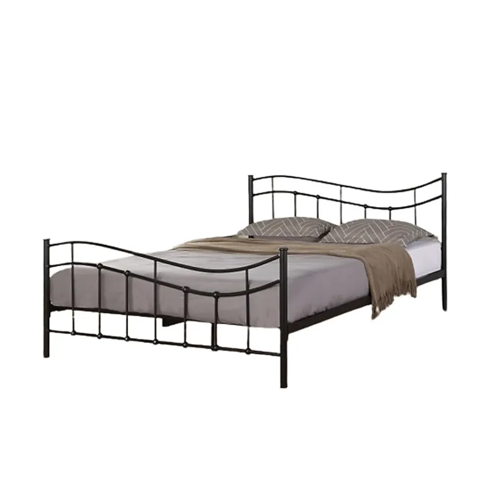 Meublorama Lit ODETTE 160x200 cm Métal noir Sommier inclus Elégance et robustesse* Lit Double