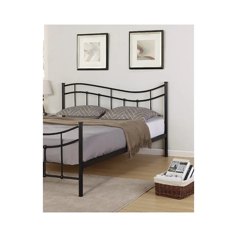 Meublorama Lit ODETTE 160x200 cm Métal noir Sommier inclus Elégance et robustesse* Lit Double