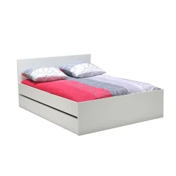 Weber Industries Lit OSLO 160x200 + 2 tiroirs / Blanc* Lit Avec Rangement