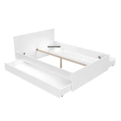 Weber Industries Lit OSLO 140x200 + 2 tiroirs / Blanc* Lit Double