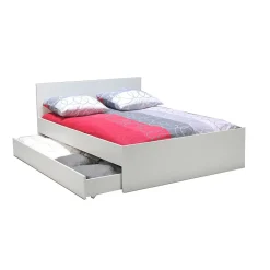 Weber Industries Lit OSLO 140x190 + 2 tiroirs / Blanc* Lit Avec Rangement