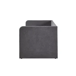 Meublorama Lit PARME 90x200 cm Tissu gris Sommier inclus Design moderne et structure robuste* Lit Double