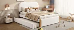Lit Plat 140x200cm, Canapé avec Lit Escamotable, Blanc><noscript><img width=