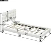 Blackcolors Lit Plat 90x200cm Tête Réglable 3 Positions Rose Blanc* Lit Simple