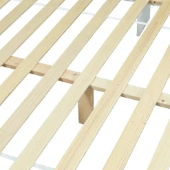 Fortuna lai Lit Polster 140x200 cm avec rangement latéral, 2 lampes, prise USB, bois blanc, moderne*Enfant Lit Enfant