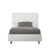 Lit Priya en simili cuir blanc avec sommier tapissé 140x190>Ityhome Sale