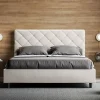 Lit Priya en simili cuir blanc avec sommier tapissé 160x210>Ityhome Hot