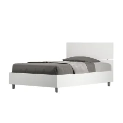 Lit queen size sans sommier 120x190 tête de lit droite frêne blanc Demas>Ityhome