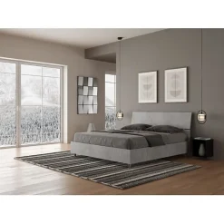 Lit rangement béton Demas 160x190 avec tête de lit inclinée><noscript><img width=