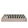 Generique Lit rembourré coffre 140x200 cm avec 2 tiroirs, lit adulte avec sommier à lattes, sans tête de lit, tissu en lin, beige* Lit Coffre