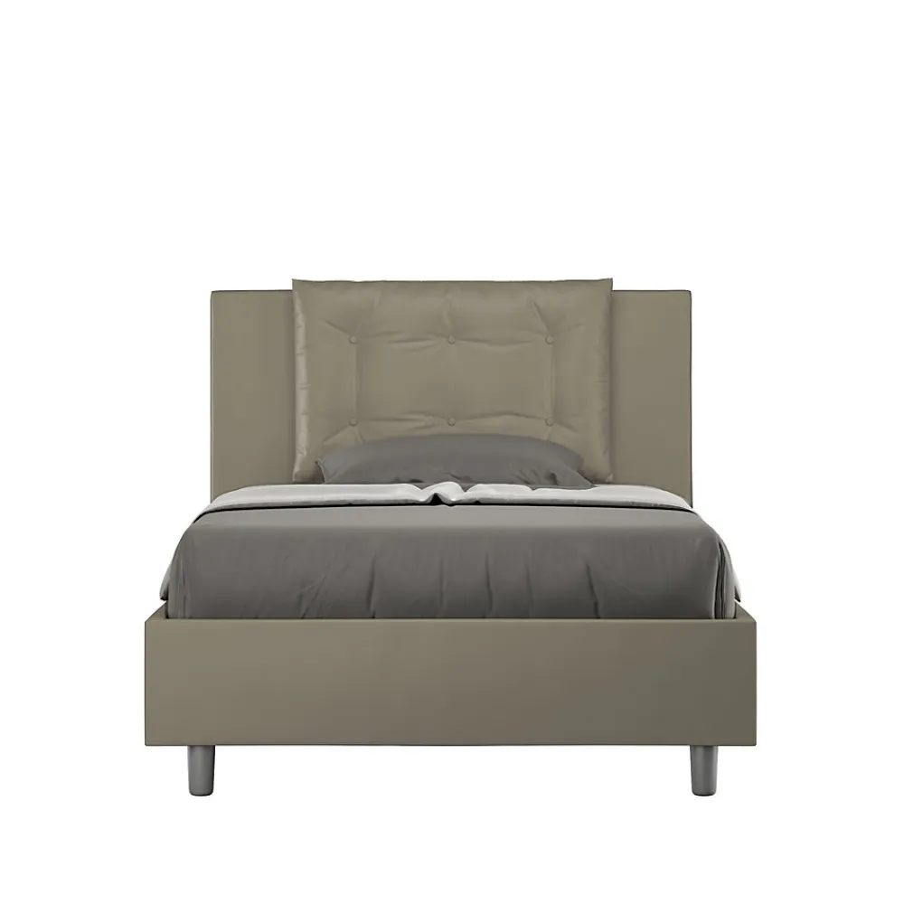 Lit rembourré en simili cuir Annalisa cappuccino sans sommier 120x190>Ityhome Hot