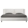 Lit rembourré en simili cuir blanc Annalisa sans sommier 200x210>Ityhome
