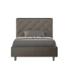 Ityhome Lit rembourré en simili cuir Priya cappuccino sans sommier 120x200* Lit Coffre