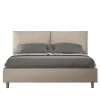 Lit rembourré en simili cuir gris tourterelle Antea sans sommier 160x200>Ityhome Hot