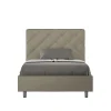 Lit rembourré en simili cuir Priya cappuccino sans sommier 140x210>Ityhome Best