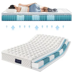 Gutent Lit rembourré hydraulique 160x200cm, lit double, tête de lit de rangement avec port usb et type c, lin, gris, avec matelas* Lit Avec Rangement