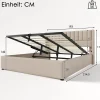 Gutent Lit rembourré hydraulique lit coffre lit 180x200 cm lit de rangement lit en métal lit cadre à lattes en bois lit double lin beige* Lit Avec Rangement