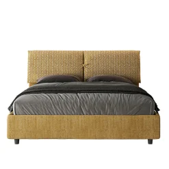 Lit rembourré sans sommier 160x200 Aragona 3 tissu Mados jaune>Ityhome Online