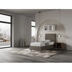 Lit rembourré sans sommier 80x200 Sunny cappuccino simili cuir><noscript><img width=