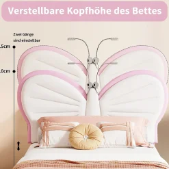 Lit Rembourré 90x200 cm, Cadre de lit Simple avec sommier à Lattes, Cadre de lit pour Enfants, Adolescents, Adultes, Velours, Pink><noscript><img width=