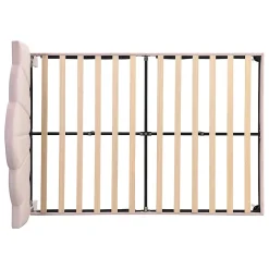 Gutent Lit rembourré 140x190 cm lit double avec sommier à lattes - tête de lit réglable - tissu en velours - rose* Lit Double