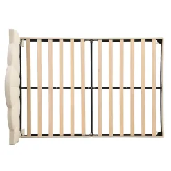 Gutent Lit rembourré 140x190 cm lit double avec sommier à lattes - tête de lit réglable - tissu en velours - beige* Lit Double