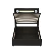 Gutent Lit rembourré 90x200 cm lit sommier à lattes lit barre lumineuse à led lecteur bluetooth et recharge usb Single cuir pu noir* Lit Simple