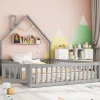 Lit Rembourré 140x200cm, Lit Maison Enfant, Bois de Pin, Blanc>Fortuna lai