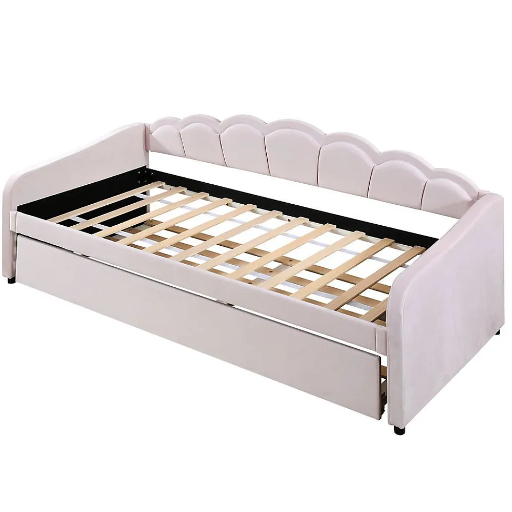Lit Repos 90X200Cm Led Velours Rose>Blackcolors Clearance
