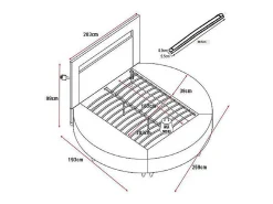 Vente-unique Lit rond 160 x 200 cm - Avec LEDs - Simili - Blanc + Matelas - ABULIS III* Lit Double