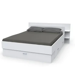 Lit SAMBA 140x190cm + tête de lit + 2 tiroirs / Blanc>Weber Industries Clearance