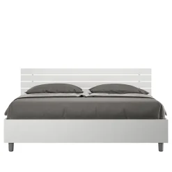 Lit sans sommier Tête de lit inclinée 160x200 à lattes Ankel en frêne blanc>Ityhome