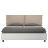 Lit sans sommier 160x200 avec coussins en simili cuir gris tourterelle Egos Antea>Ityhome New
